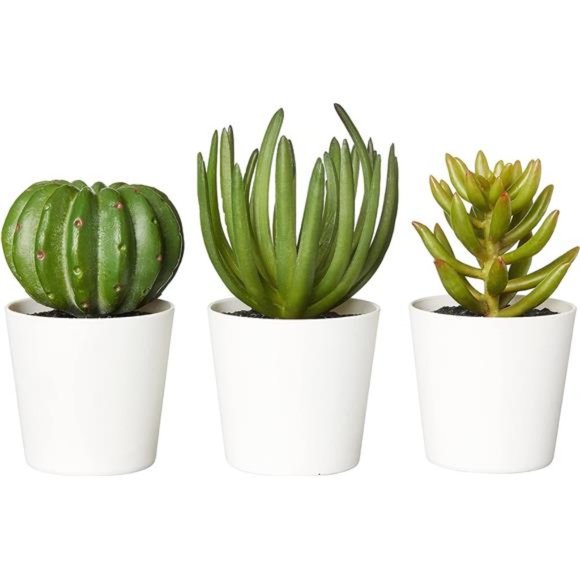 Artificial Mini Succulent Fake Indoor Plants with Plastic Planter Pots, 3 Pack - Picture 2 of 4